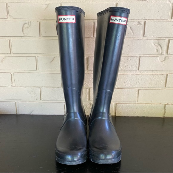 Hunter Shoes Hunter Tall Rain Boot Womens 6 Matte Black Knee High